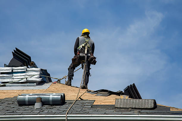 Professional Storm Damage Roof Repair technician working in Trumbull, CT